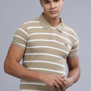KF || Khakhi Stripes || 100% Cotton T-Shirt