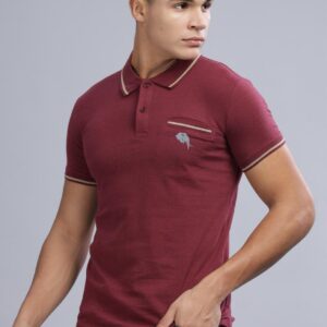 KF || Maroon Pocket || 100% Cotton T-Shirt