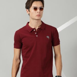 Maroon Solid Polo || 100% Cotton T-Shirt