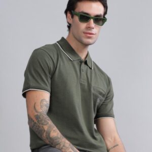 Pr23 || Olive Polo || 100% Cotton T-Shirt