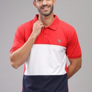 Pr25 || Red.White.Blue Polo || 100% Cotton T-Shirt