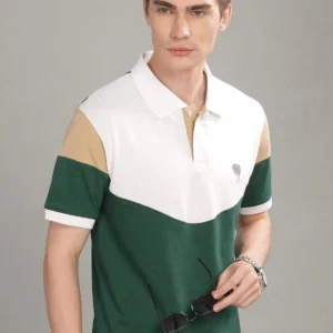 Pr32 || White With Green Trio  || 100% Cotton T-Shirt