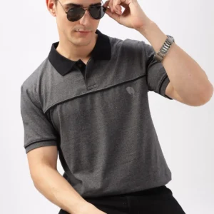 Pr31 || Grey & Black Thin Line  || 100% Cotton T-Shirt