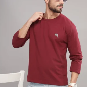 FS003 || Maroon || Full Sleeve Round Neck T-Shirt