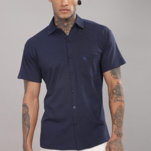 PR3 Shirts 01 A – NAVY || Half Sleeve Shirt