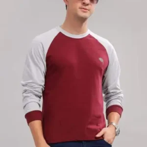 FS006 || Maroon || Full Sleeve Round Neck T-Shirt