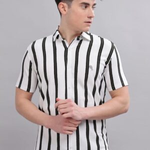 PR3 Shirts 005 – White & Black || Half Sleeve Shirt
