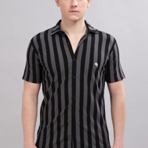PR3 Shirts 005 – Black & Grey || Half Sleeve Shirt