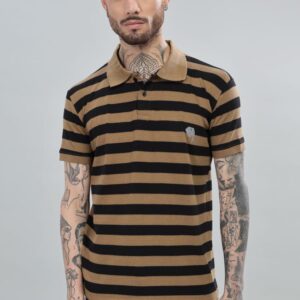 PR38 || Brown Stripes || 100% Cotton T-Shirt