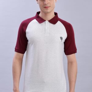 PR3 SS 001 || Maroon Melange || 100% Cotton T-Shirt