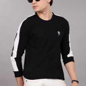 FS010 || Party Black || Full Sleeve Round Neck T-Shirt