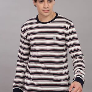 FS010 || Hoops Brown || Full Sleeve Round Neck T-Shirt