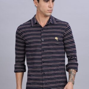 PR3 Shirts 008 – Dark Navy Stripes || Full Sleeve Shirt