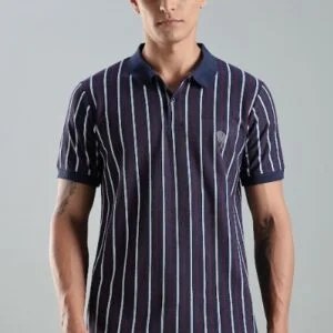 PR42|| NAVY STRIPES || 100% Cotton T-Shirt