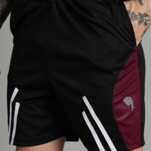 SH 002|| Black/Maroon || Shorts