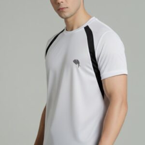 RHSO1A|| WHITE BLACK|| Round Neck Half Sleeve